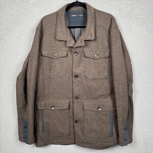 Nau Coat Mens XL Brown Chore Barn Wool Blend Outdoor Preppy Classic Heritage